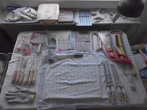 das Atelier, liebevoll 'Staubkammer' genannt