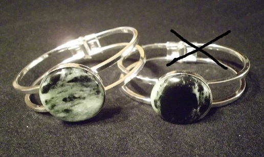 Armreifen geschlossen, türkis-schwarz, rund