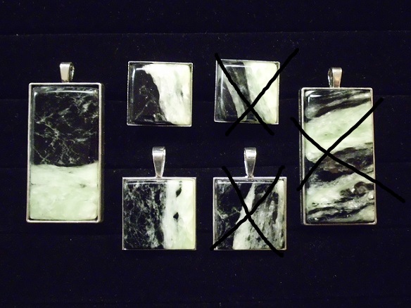 Schmuck türkis-schwarz, eckig