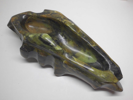 'Schale I', braun-grün-schwarz marmoriert